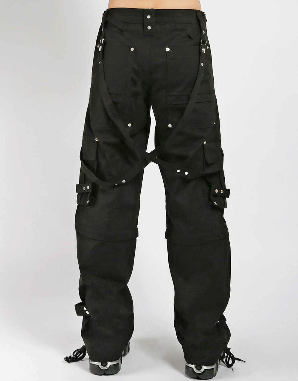 Gothic ZIP OFF Hose Schwarz – 2-in-1 Cargo Hose mit Reißverschluss & Trägern