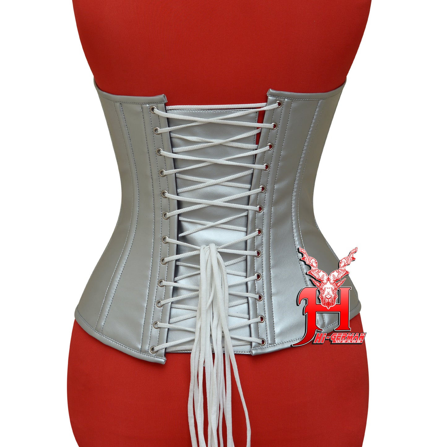 Women's Heavy Duty Steel Boned Overbust Waist Training Snake Print Faux Corset Front Zip Closure
