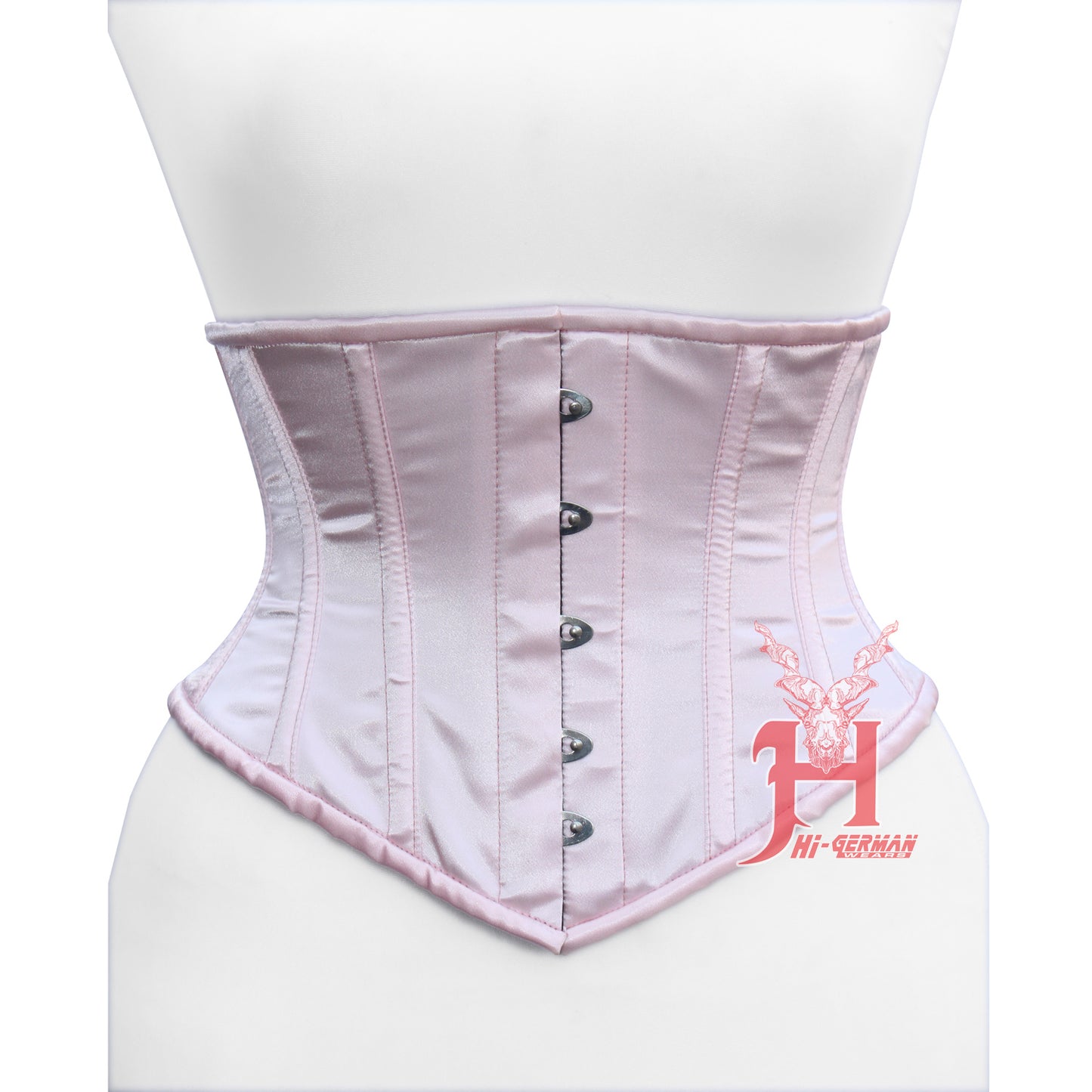 Pink Satin underbust corset Curve Waspie Steel boned Waist Trainer Hi-127 Satin Black Underbust Corset Laced Corset Corset