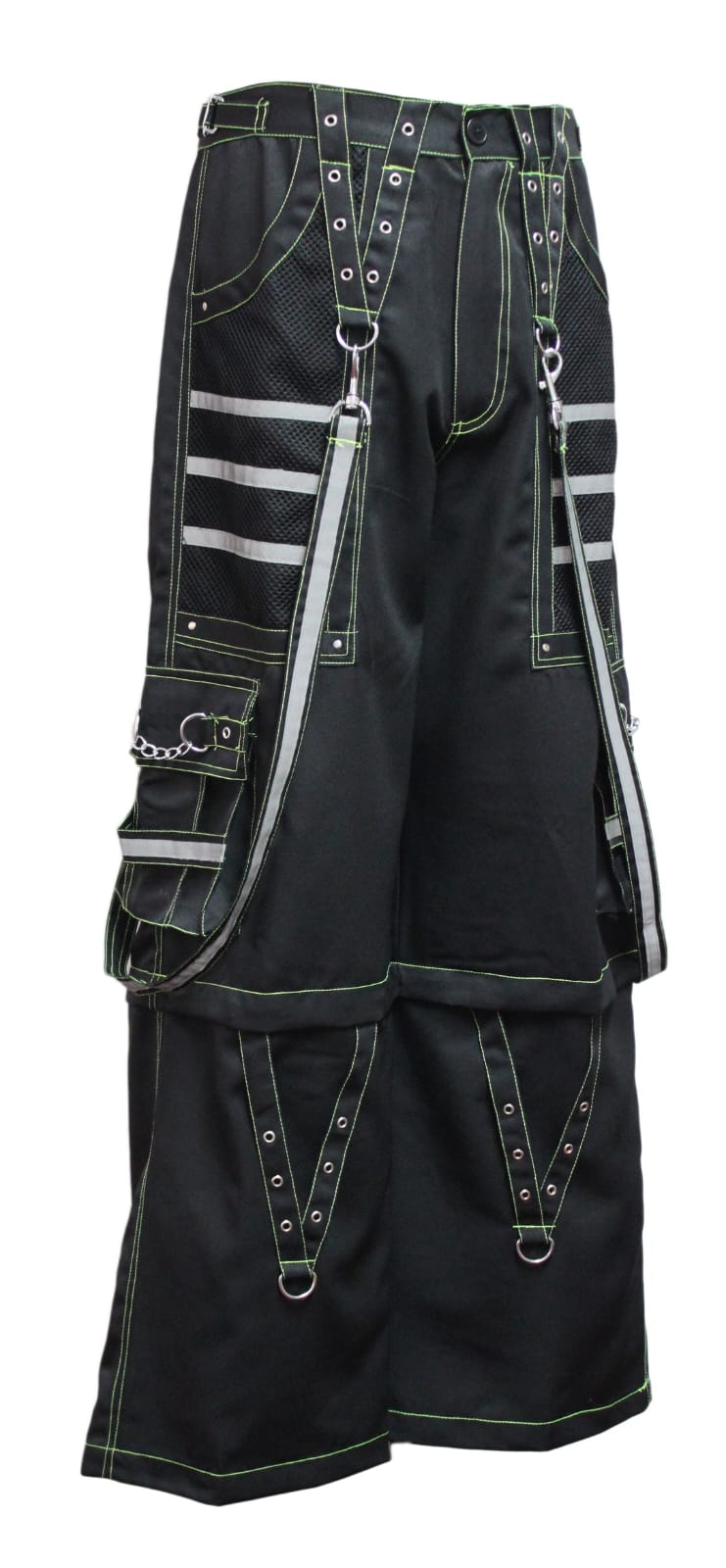 Gothic handmade Reflective Men Pant 6 pockets Punk Rock Trouser Pant Shorts