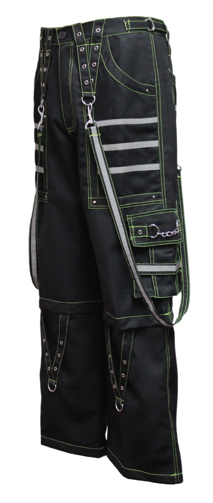 Gothic handmade Reflective Men Pant 6 pockets Punk Rock Trouser Pant Shorts