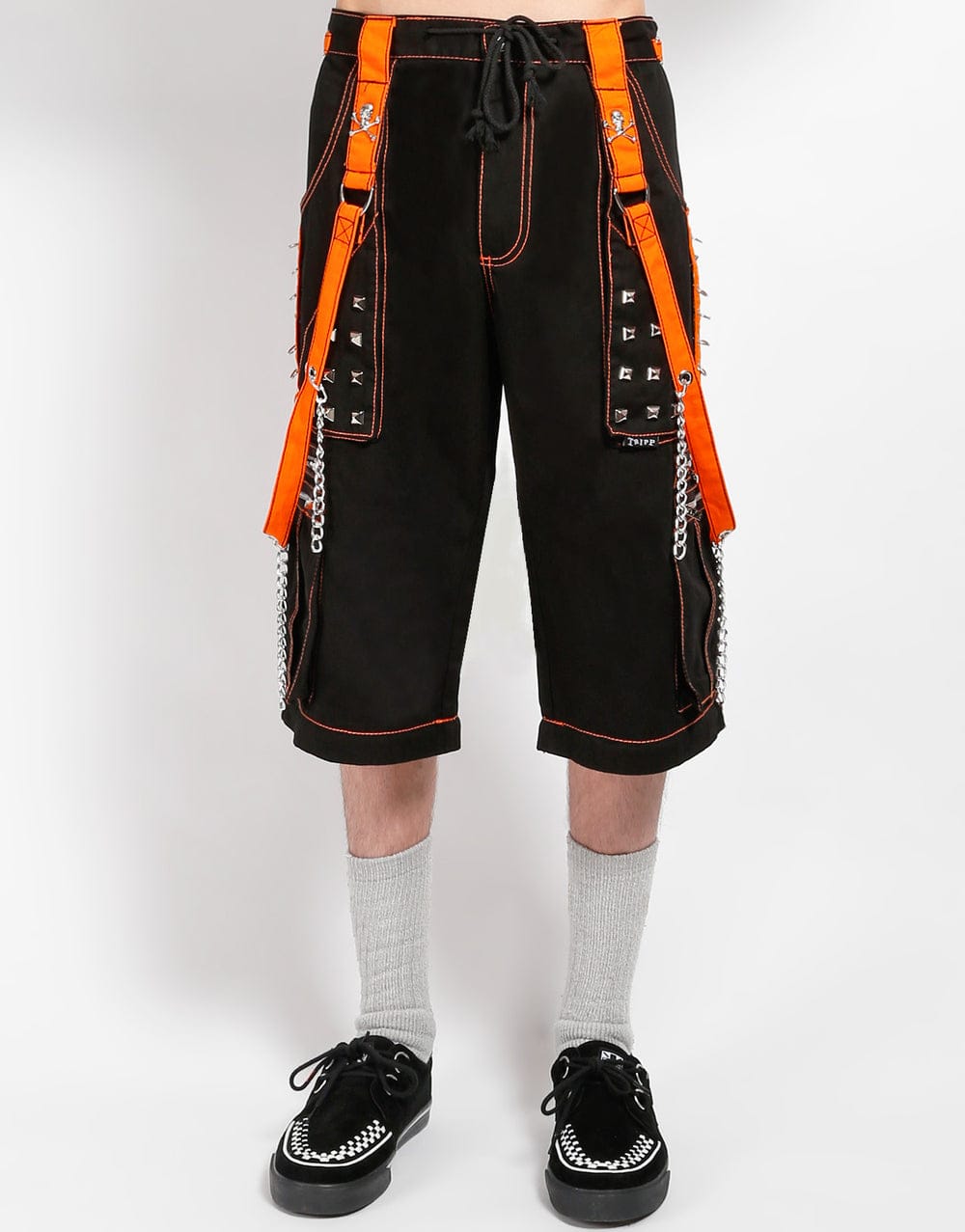 Men's Step Chains Pants Orange Straps, Men's fashion pants, Men's gothic pants