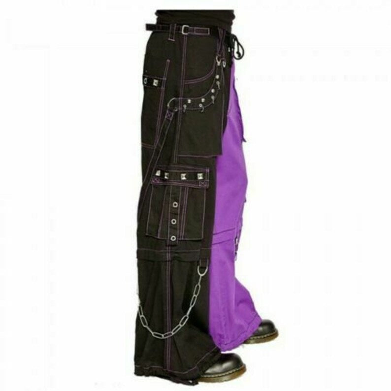 Gothic pant Alternative Punk Rock Transformer Trouser Purple black Baggy Pants