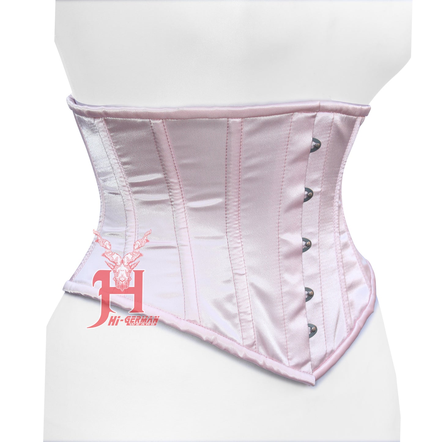 Pink Satin underbust corset Curve Waspie Steel boned Waist Trainer Hi-127 Satin Black Underbust Corset Laced Corset Corset