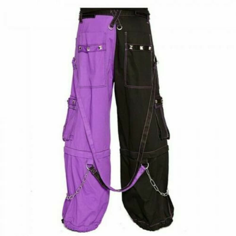 Gothic pant Alternative Punk Rock Transformer Trouser Purple black Baggy Pants