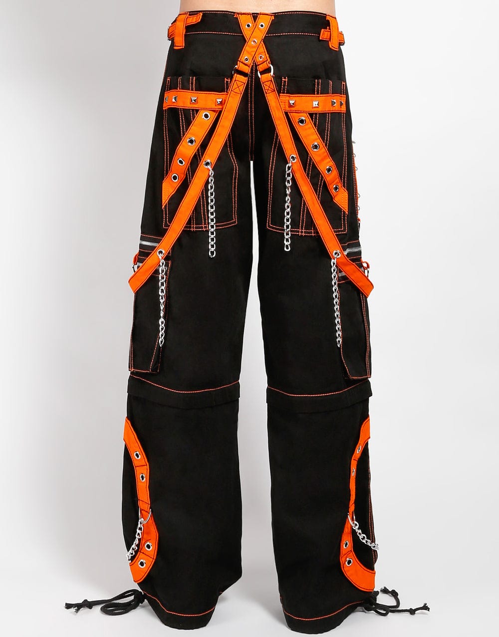 Men's Step Chains Pants Orange Straps, Men's fashion pants, Men's gothic pants