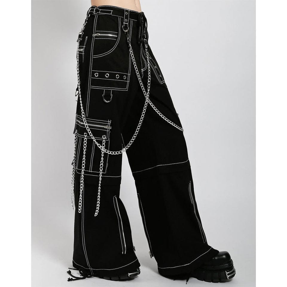 Gothic Chain Wide leg Pants Women Oversize Low Rise Dark Academic Trousers 90s