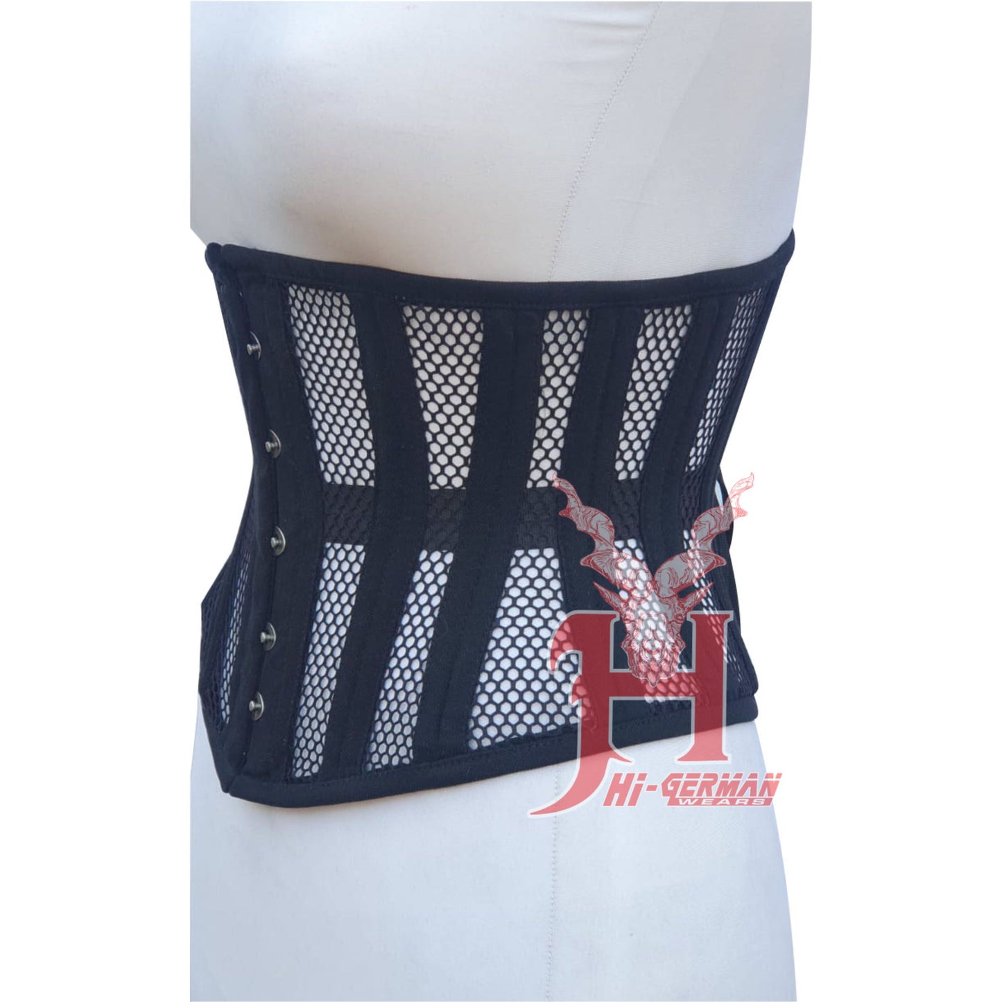 Handmade Women Underbust Black Cotton Mesh Steel Boned Truly Waist Trainer Body Shaper Corsets Hi-142 underbust corset corsage