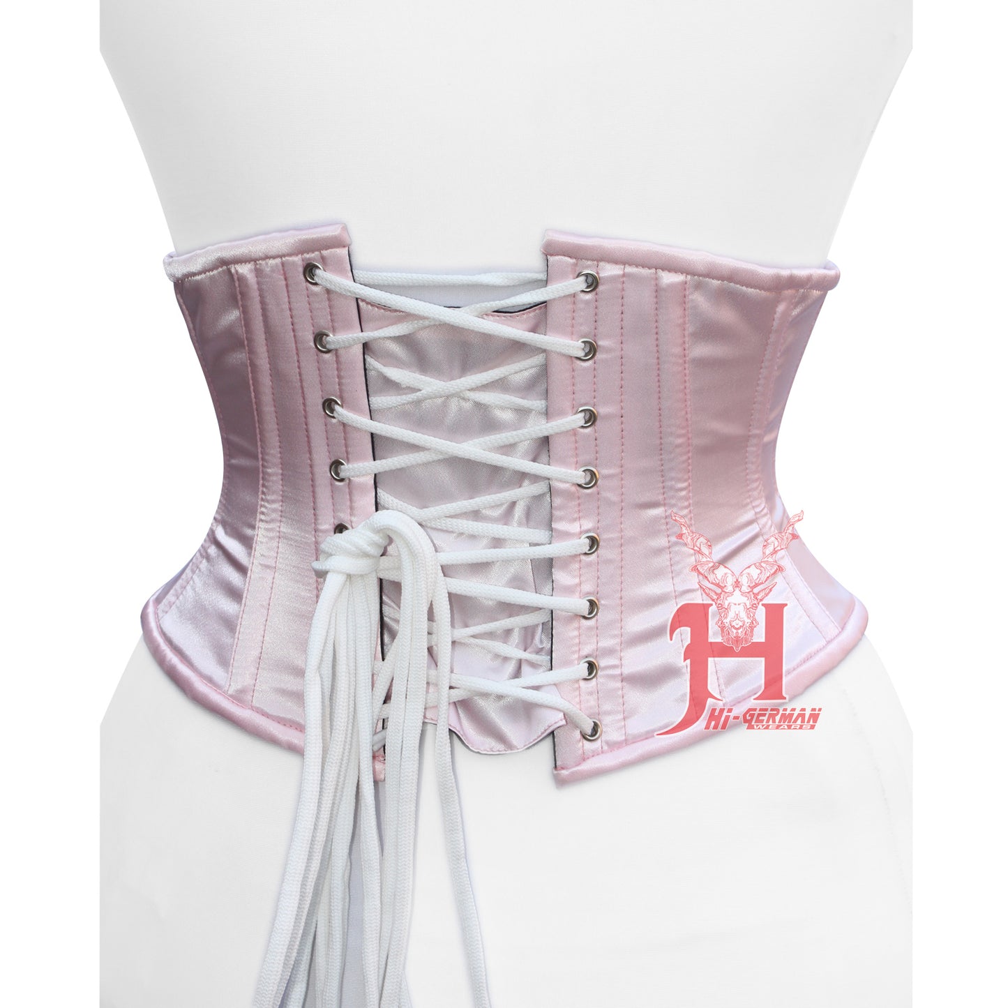 Pink Satin underbust corset Curve Waspie Steel boned Waist Trainer Hi-127 Satin Black Underbust Corset Laced Corset Corset