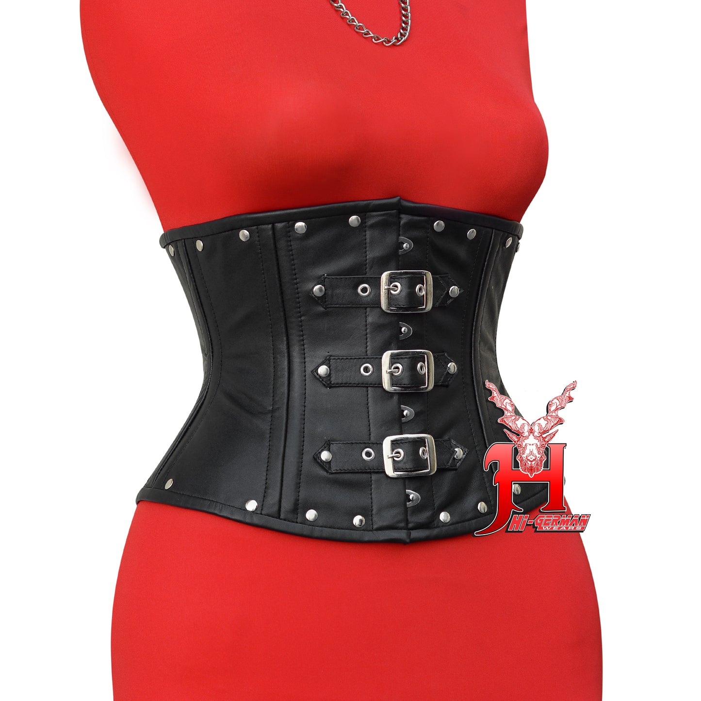 Women's Leder Taillenkorsett Schnür Korsett Schwarz Corsage Bodyshaper Gothic Corset