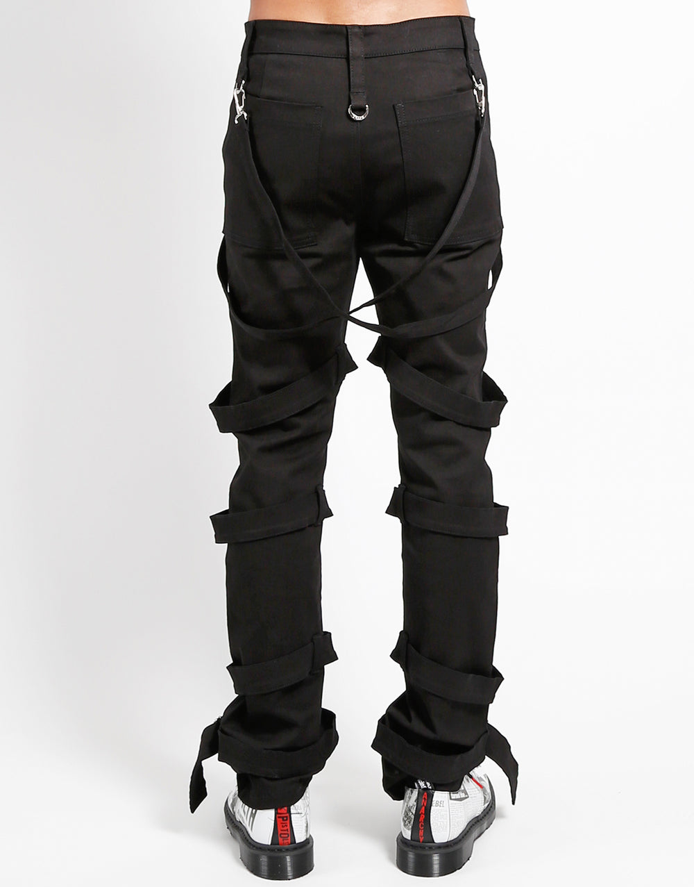 Gothic Hose Schwarz – Riemen, D-Ringe, Zipper, Slim Fit, Unisex Streetwear