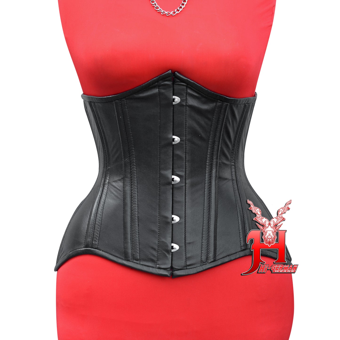 Women's Unterbrustkorsett Schwarz Leder Corsage Gothic Korsett Underbust Leather Corsets