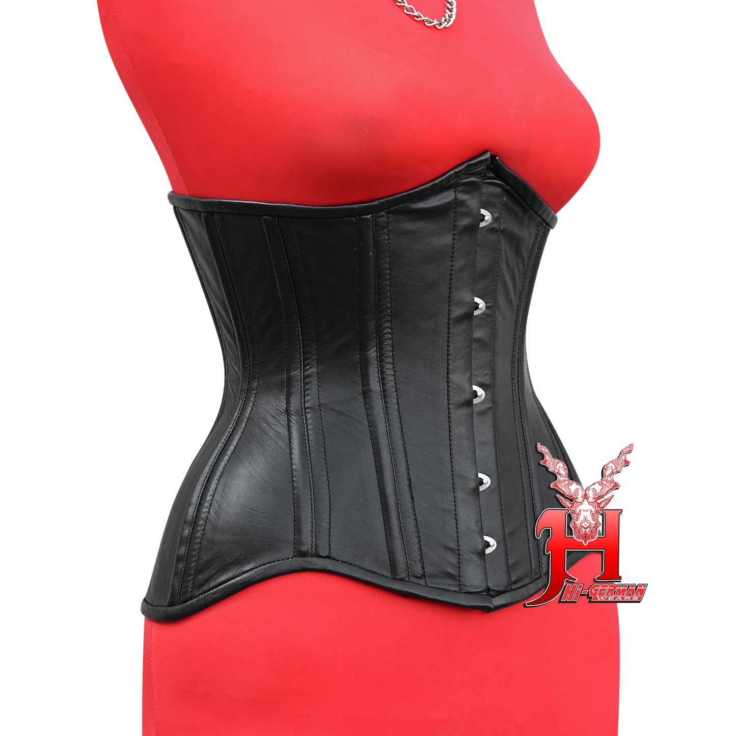 Women's Unterbrustkorsett Schwarz Leder Corsage Gothic Korsett Underbust Leather Corsets