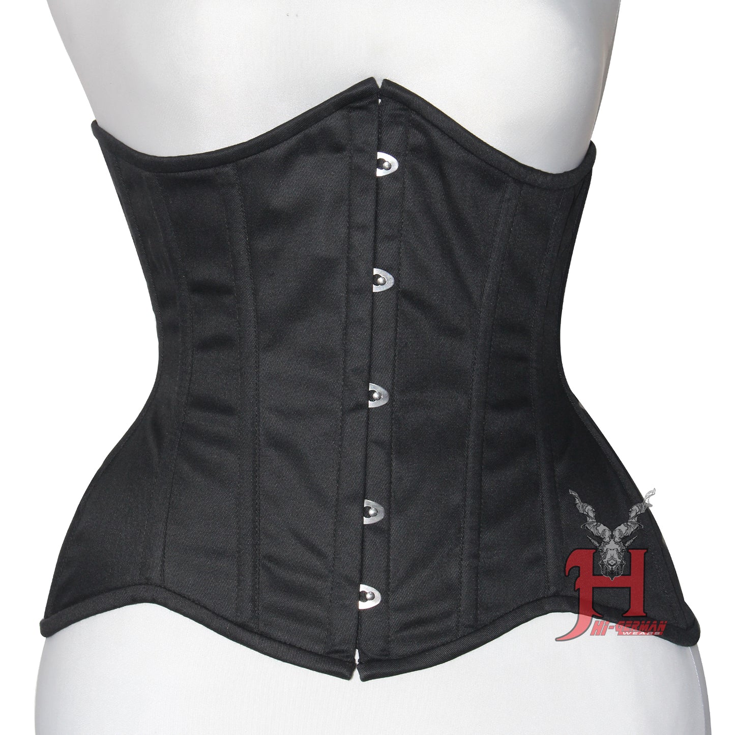 Queen Women Cotton Underbust corsets Steel Boned Waist Trainer Black Cotton Corset Hi-119