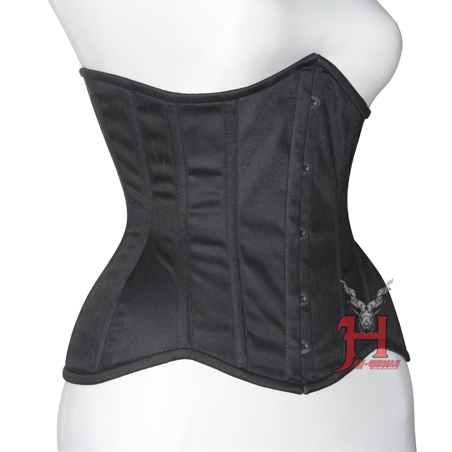 Queen Women Cotton Underbust corsets Steel Boned Waist Trainer Black Cotton Corset Hi-119