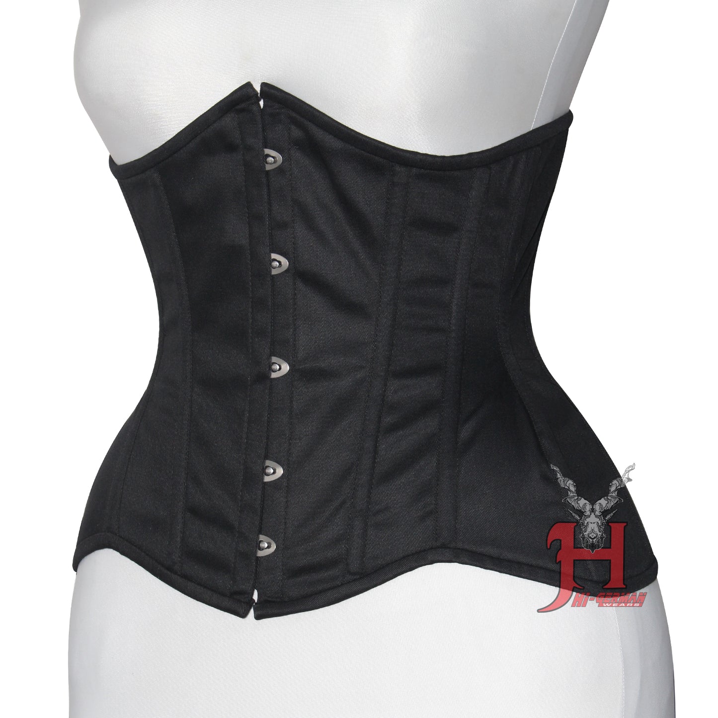 Queen Women Cotton Underbust corsets Steel Boned Waist Trainer Black Cotton Corset Hi-119