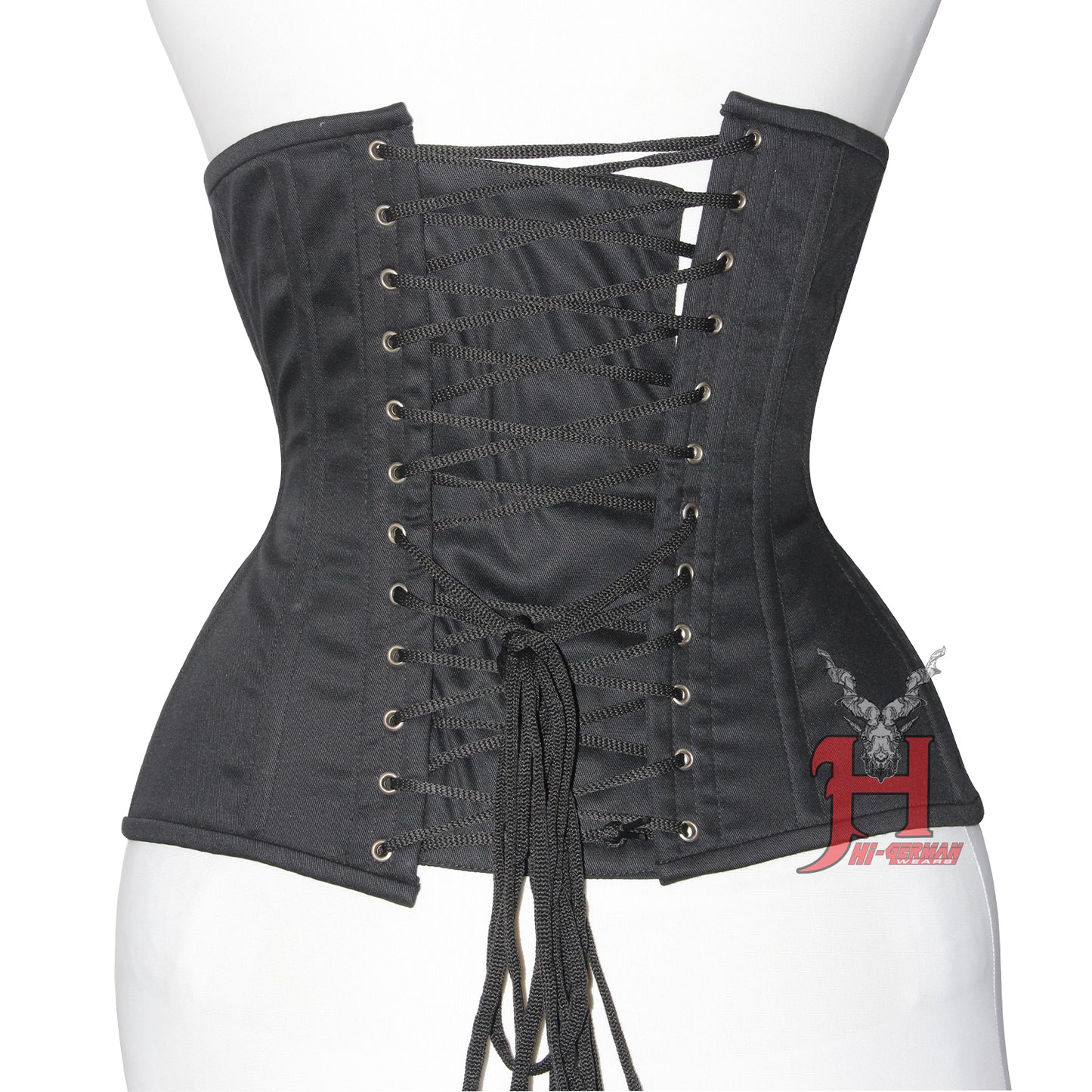 Queen Women Cotton Underbust corsets Steel Boned Waist Trainer Black Cotton Corset Hi-119