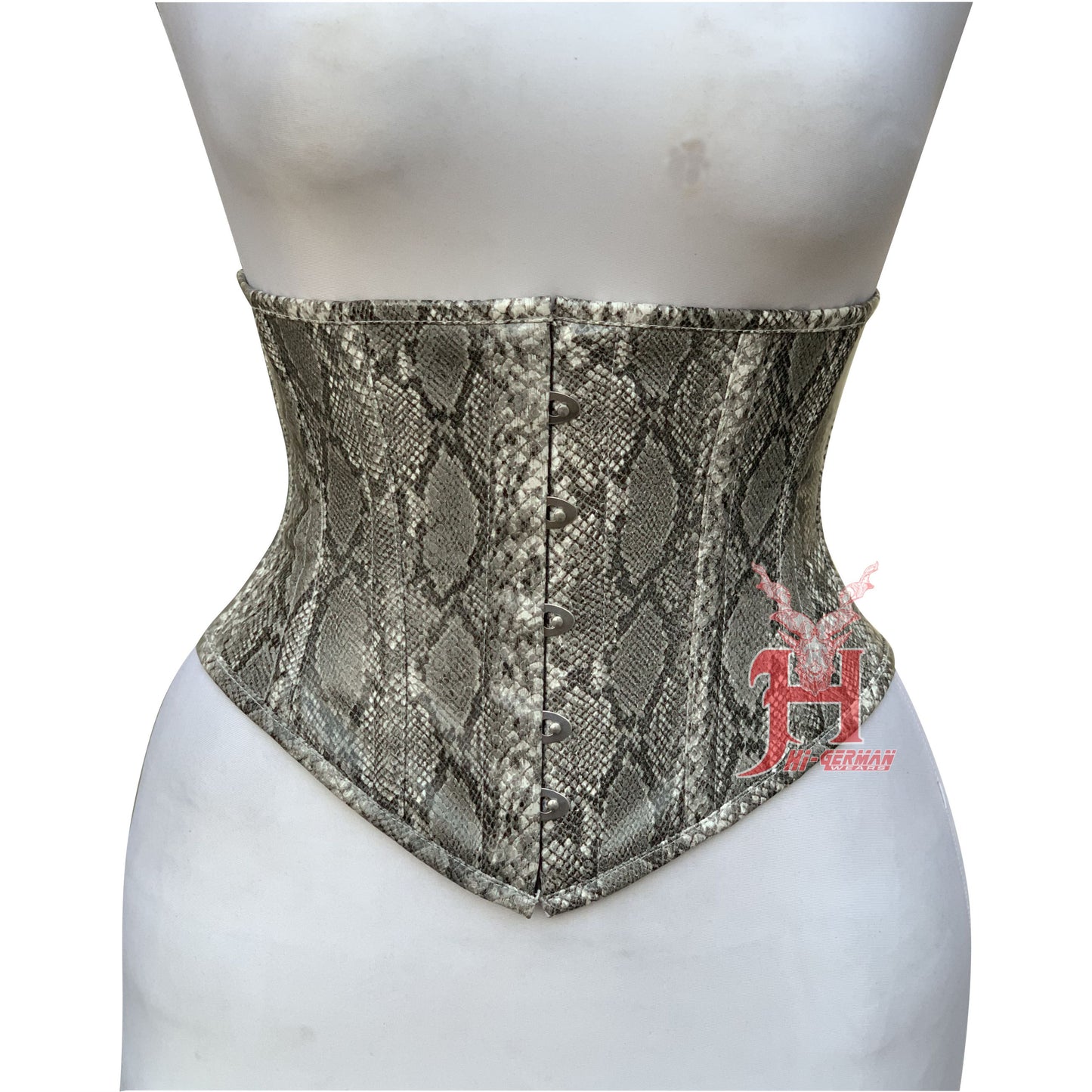 Unterbrustkorsett Damen – Waist Trainer Corsage Steel Boned Schwarz Kunstleder Top / Underbust Corset