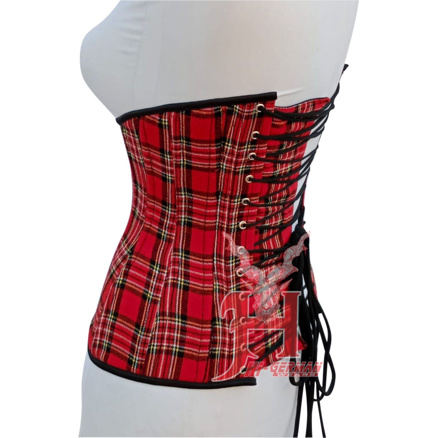 Women’s Underbust Red Cotton Corset Unterbrust Korsett Damen