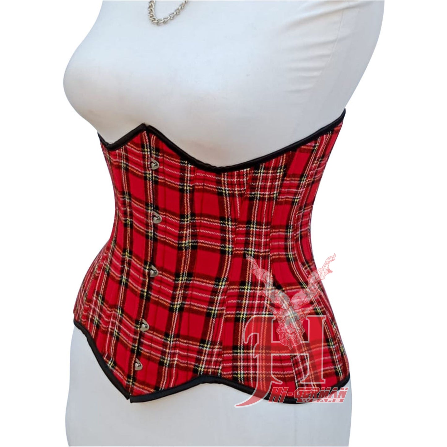 Women’s Underbust Red Cotton Corset Unterbrust Korsett Damen