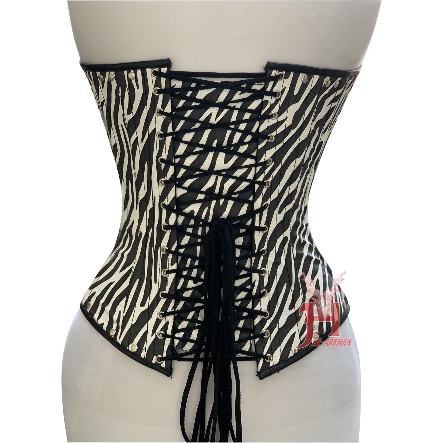 Unterbrustkorsett Damen – Steel-Boned Faux Leather Steampunk Corset / Body Shaper Hourglass