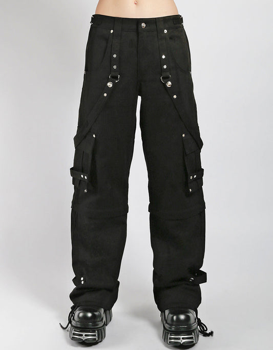 Gothic ZIP OFF Hose Schwarz – 2-in-1 Cargo Hose mit Reißverschluss & Trägern