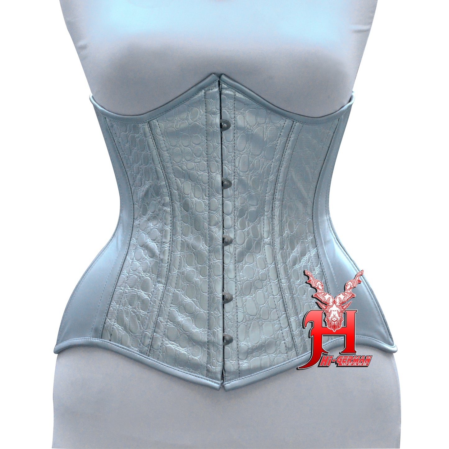 Women's Underbust Faux Leather Steel Boned Corset Body Shaper Waist Trainer