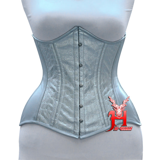 Women's Underbust Faux Leather Steel Boned Corset Body Shaper Waist Trainer
