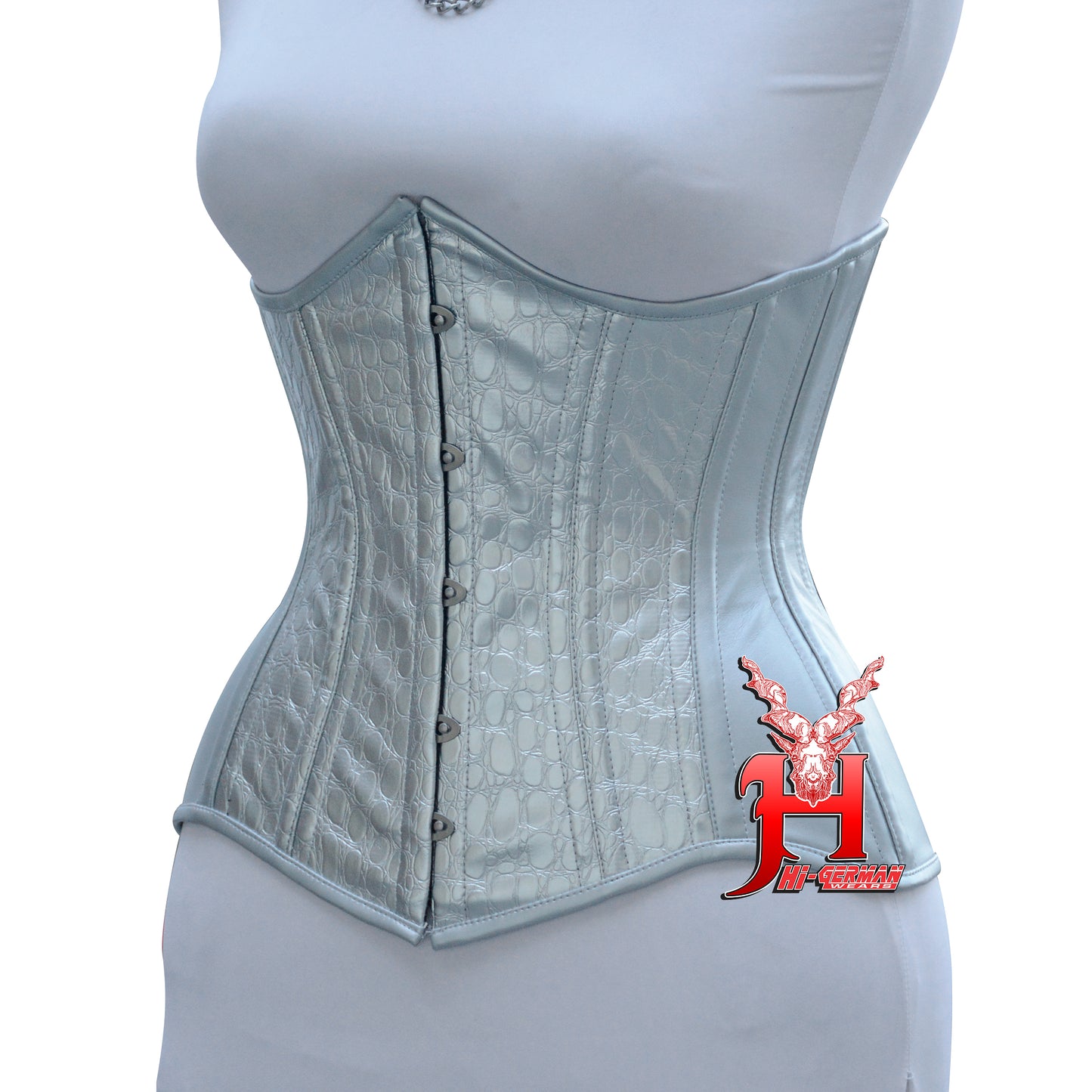 Women's Underbust Faux Leather Steel Boned Corset Body Shaper Waist Trainer