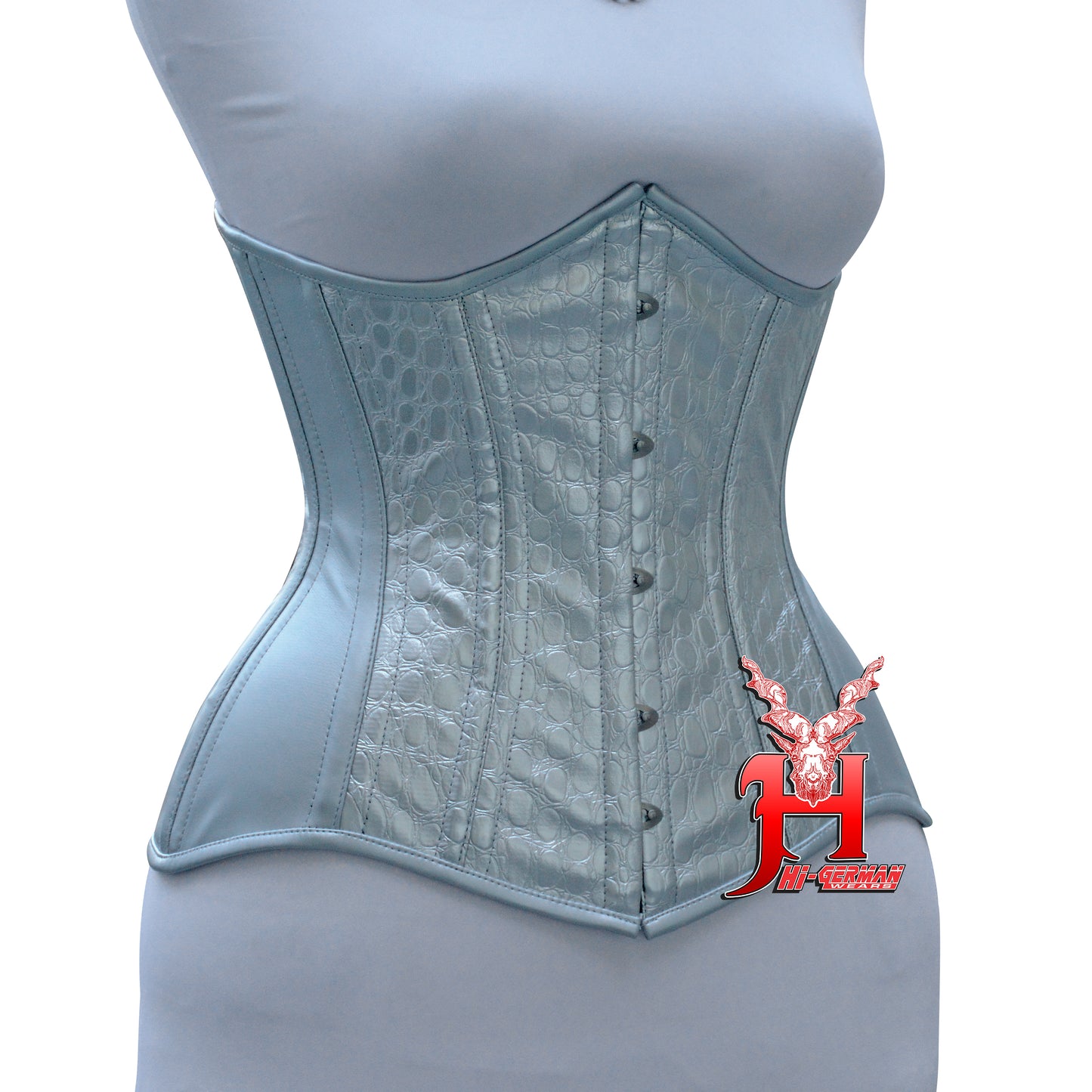 Women's Underbust Faux Leather Steel Boned Corset Body Shaper Waist Trainer