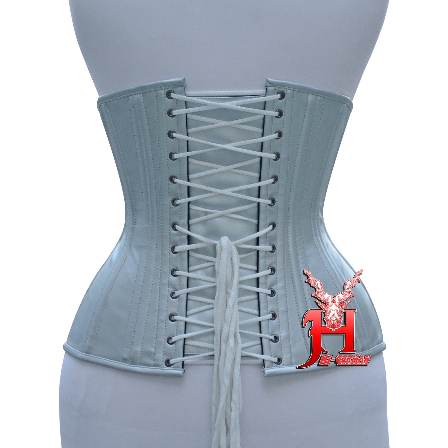 Women's Underbust Faux Leather Steel Boned Corset Body Shaper Waist Trainer