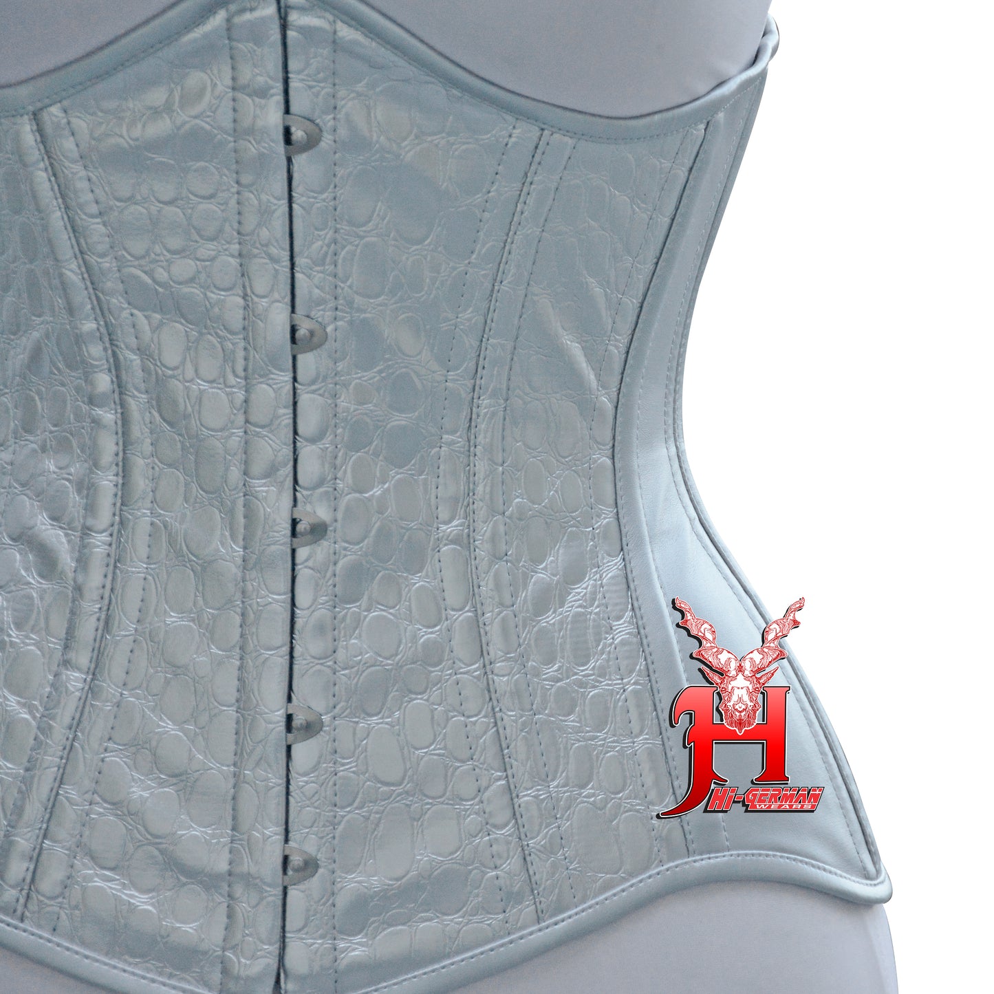 Women's Underbust Faux Leather Steel Boned Corset Body Shaper Waist Trainer
