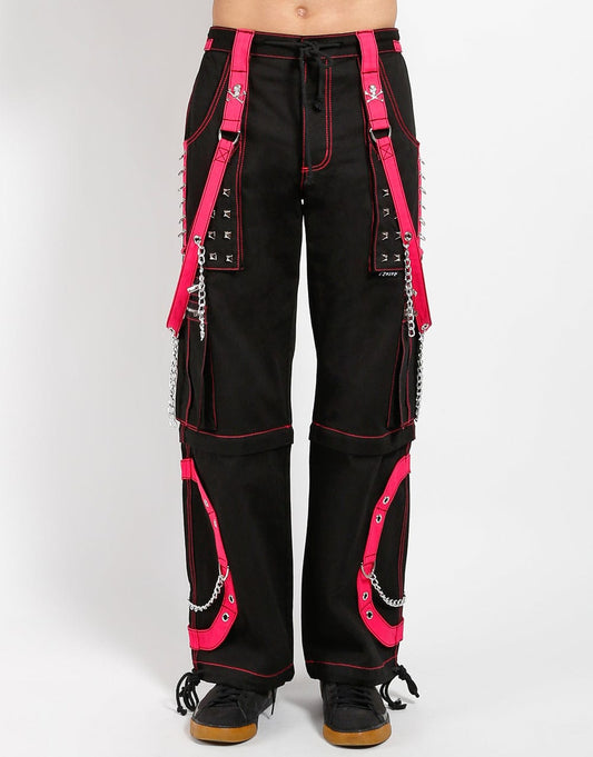 Men's Gothic Men's Step Chains Pants Hot Pink Straps, Men's fashion pants,