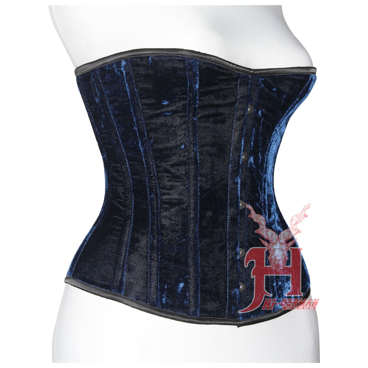 Women halfbust corset Blue Velvet steel-boned authentic heavy corset Hi-111 Purple green lace-up corset