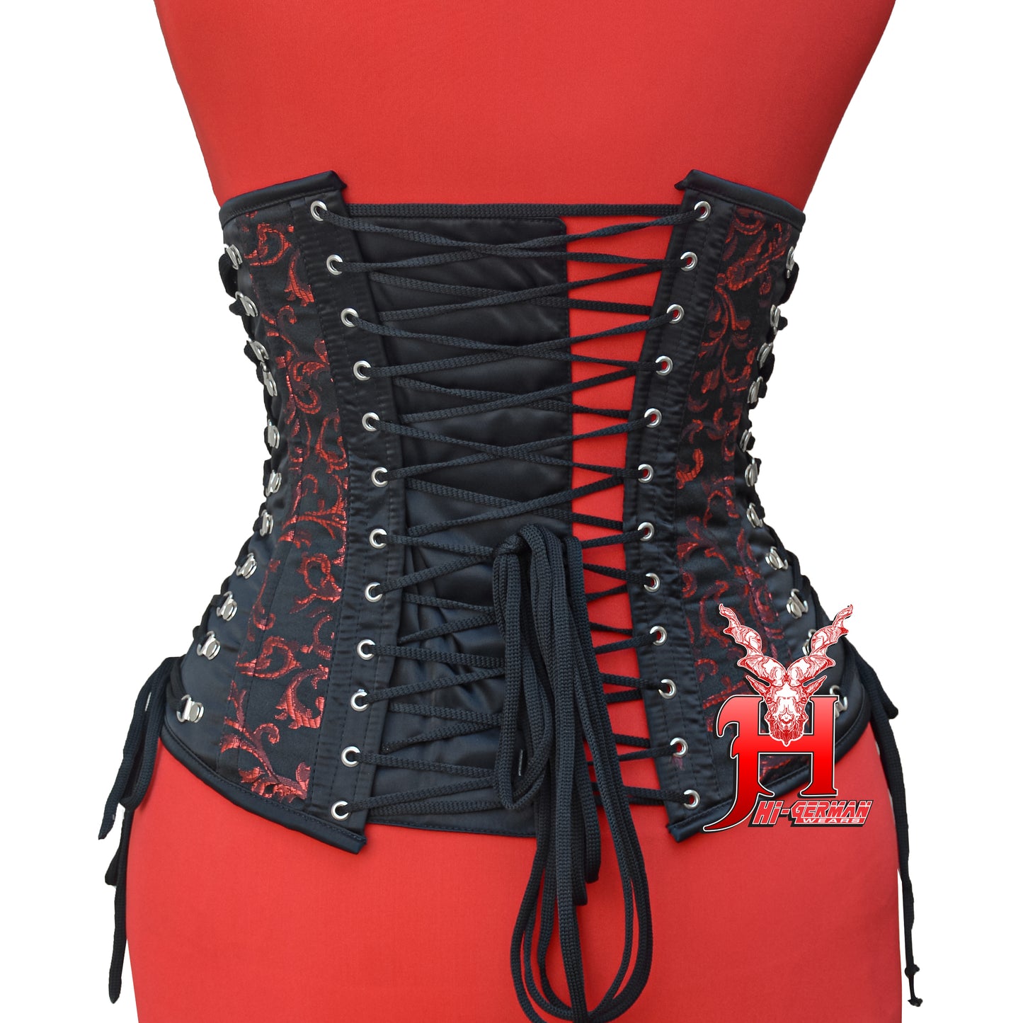 Women's Steel Boned Underbust Brocade Steampunk Body Shaper Hourglass Corset