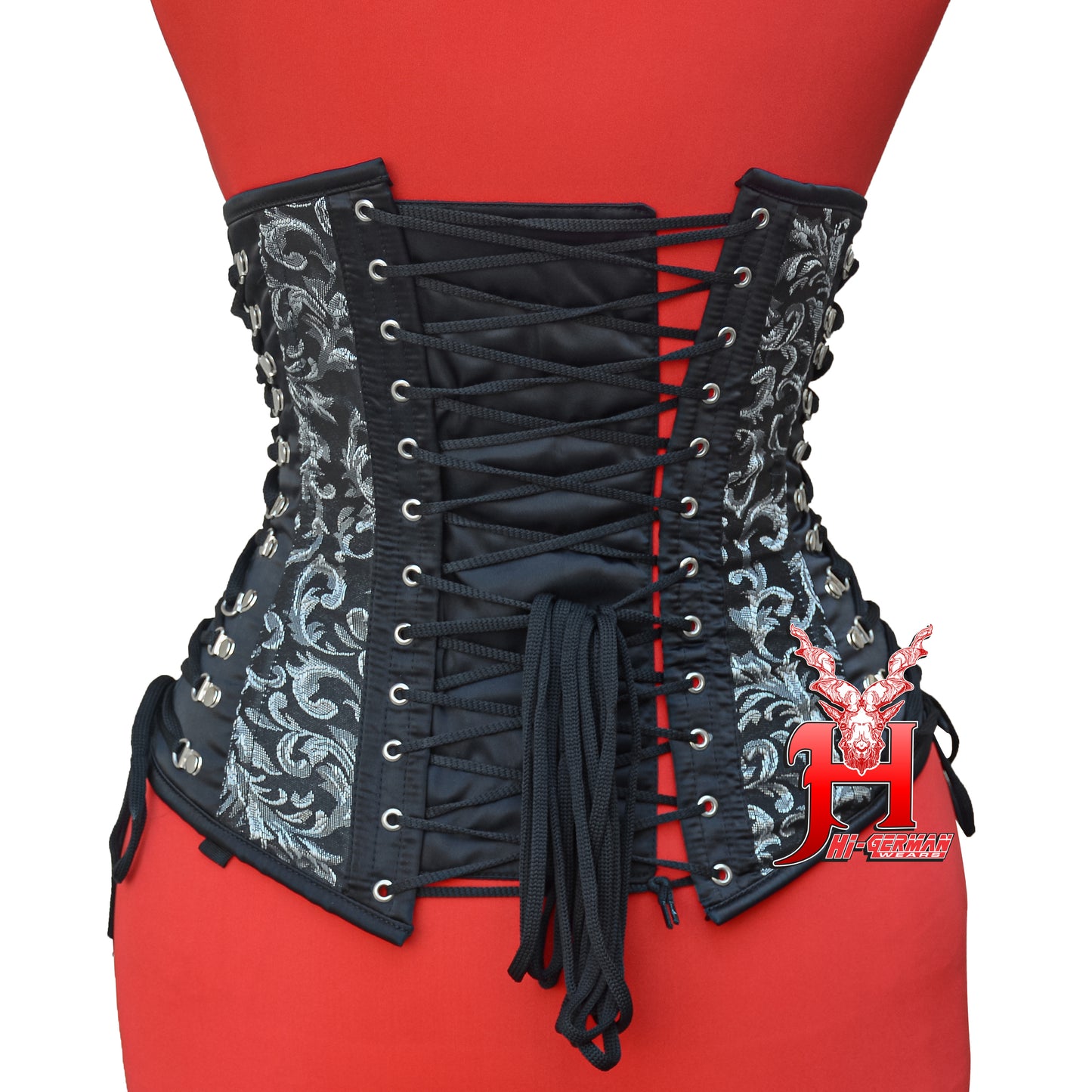 Women's Steel Boned Underbust Brocade Steampunk Body Shaper Hourglass Corset