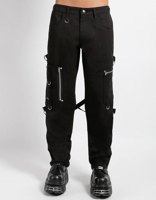 Gothic Techwear Hose Schwarz – D-Ringe Zipper Cargo Hose Unisex Streetwear