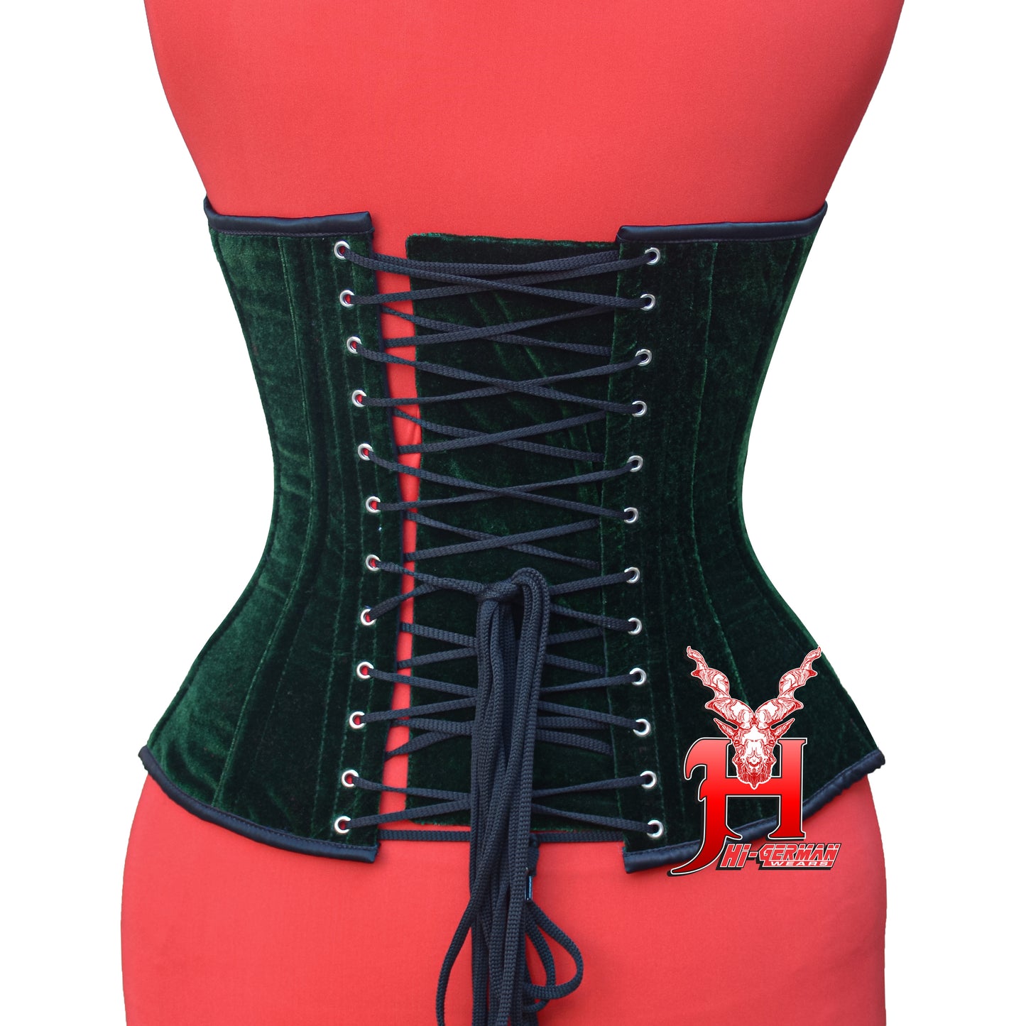 Heavy Duty Steel Boned Half Bust Green Velvet Corset – Extreme Waist Trainer