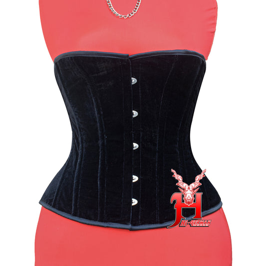 Heavy Duty Steel Boned Half Bust Black Velvet Corset – Extreme Waist Trainer