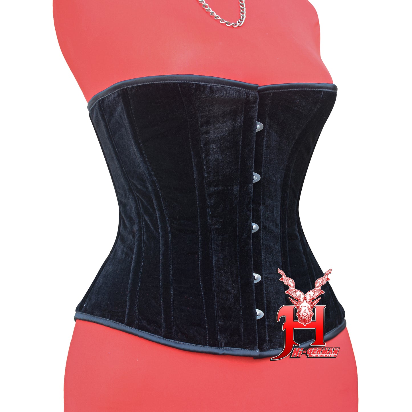 Heavy Duty Steel Boned Half Bust Black Velvet Corset – Extreme Waist Trainer