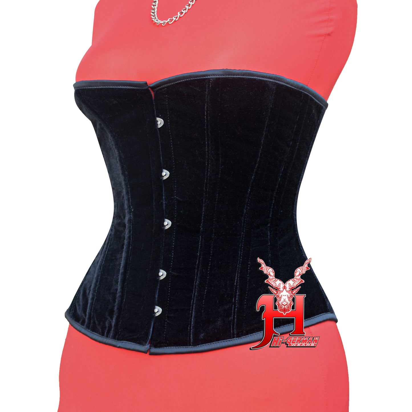 Heavy Duty Steel Boned Half Bust Black Velvet Corset – Extreme Waist Trainer