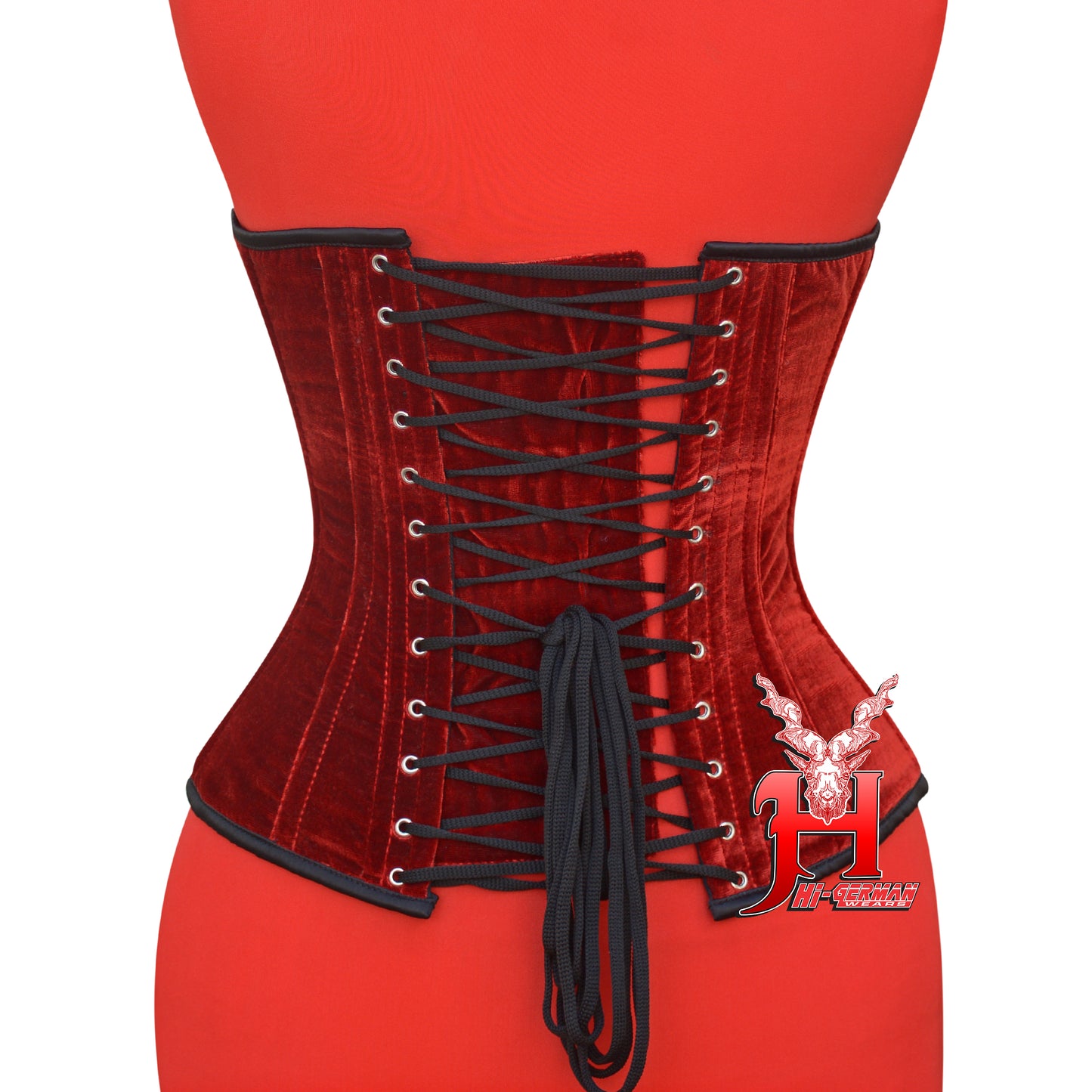 Heavy Duty Steel Boned Half Bust Red Velvet Corset – Extreme Waist Trainer