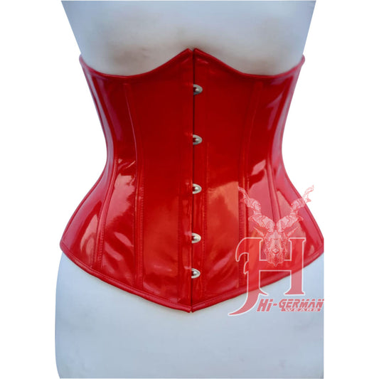 Women Underbust Red PVC corsets Steel Boned Truly Waist Trainer Corset Hi-143 Corset