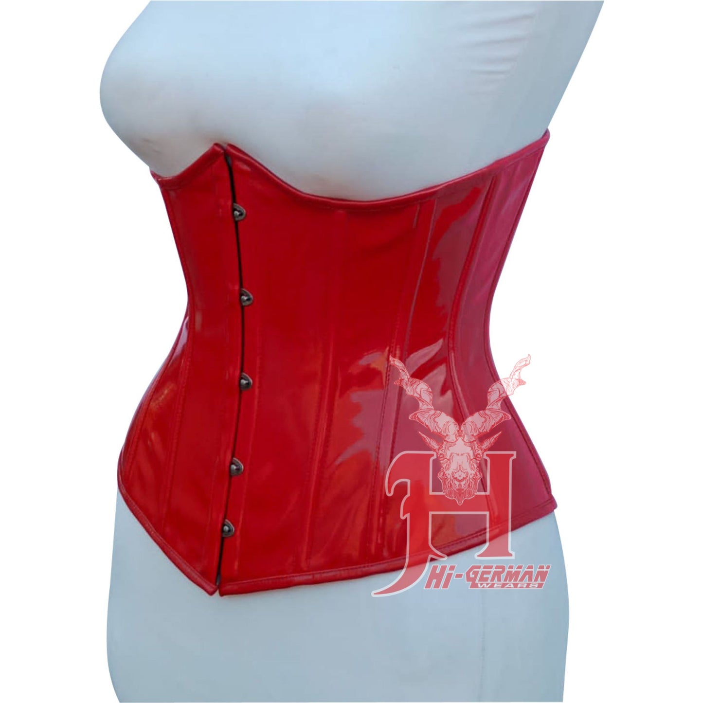 Women Underbust Red PVC corsets Steel Boned Truly Waist Trainer Corset Hi-143 Corset