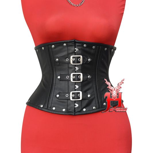 Women's Leder Taillenkorsett Schnür Korsett Schwarz Corsage Bodyshaper Gothic Corset