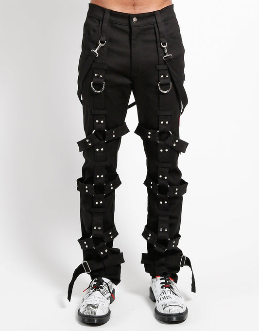 Gothic Hose Schwarz – Riemen, D-Ringe, Zipper, Slim Fit, Unisex Streetwear