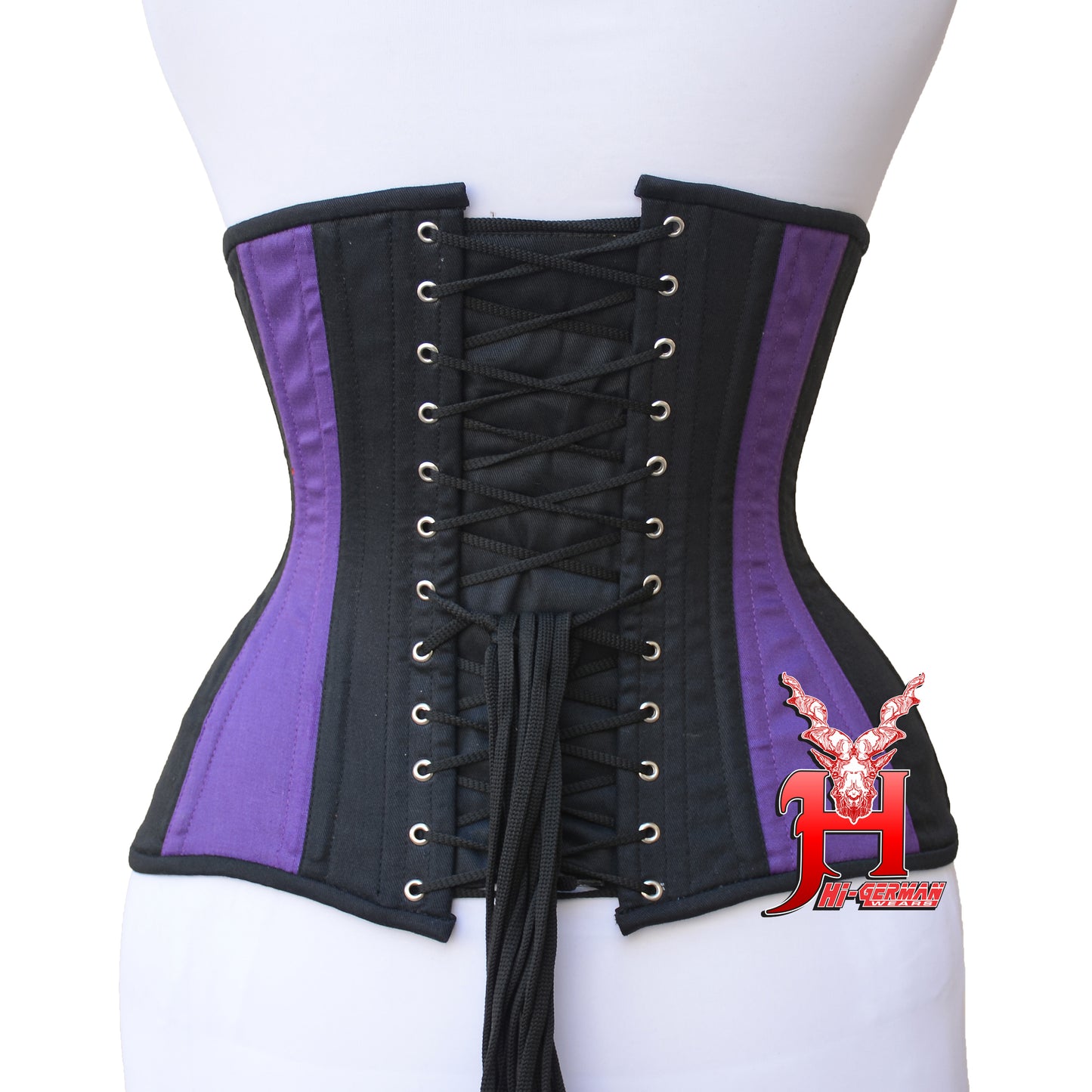 Unterbrustkorsett Damen – Purple & Black Cotton Underbust Corset / Corsage