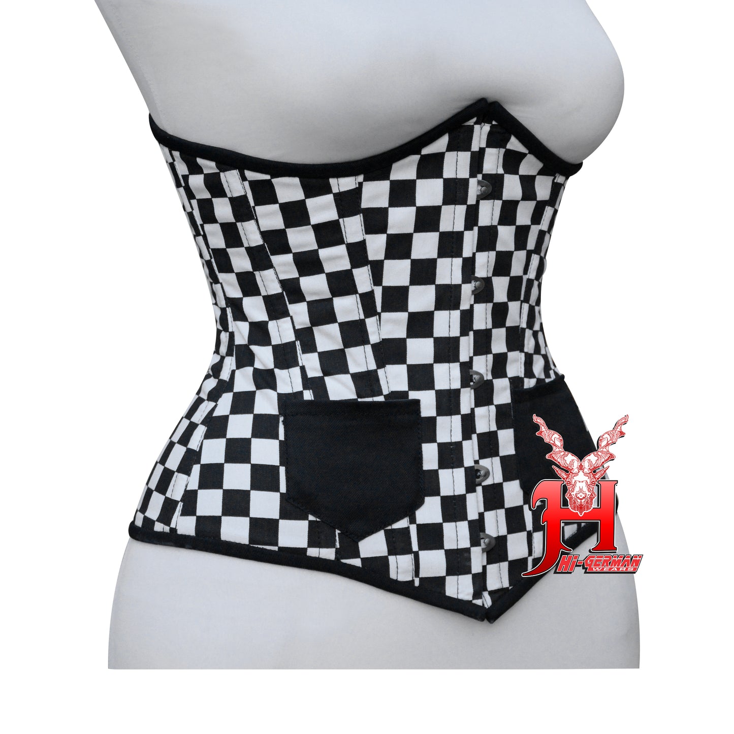 Unterbrustkorsett Damen – Black Cotton Underbust Corset / Corsage