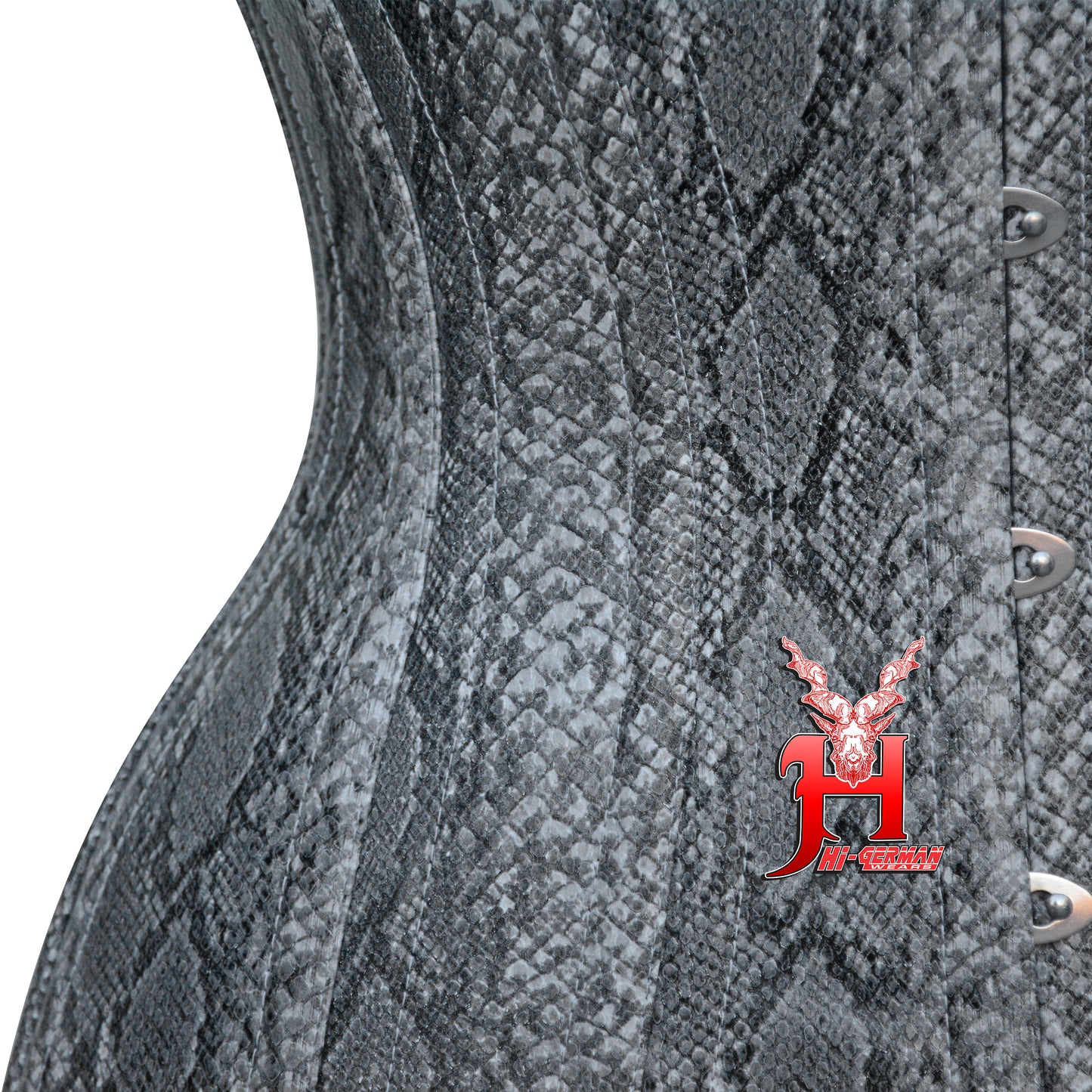 Women's Heavy Duty Steel Boned Underbust Waist Training Snake Print Faux Corset