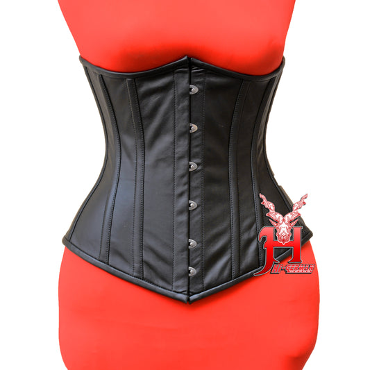 Women's Unterbrustkorsett Schwarz Leder Korsett Taillentraining Underbust Leather corset